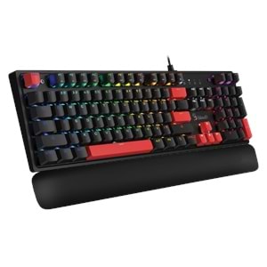 Bloody S515R F.Black QTr Usb Rgb Mekanik-Bmls Red Swıtch+Bilek Desteği