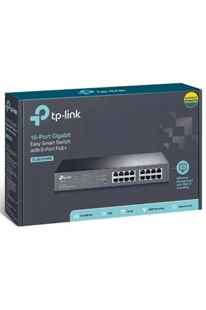 Swıtch Tp-Lınk Tl-Sg1016Pe 16 Port Gıgabıt 8Port Poe+ 150W
