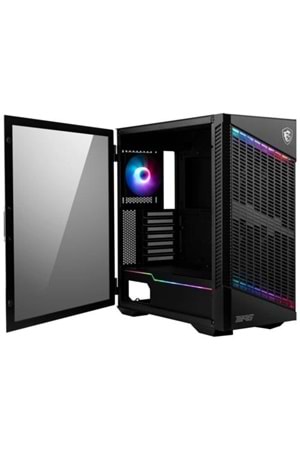 Kasa Msı Mpg Velox 100P Aırflow Temperli Cam Argb Fan Siyah