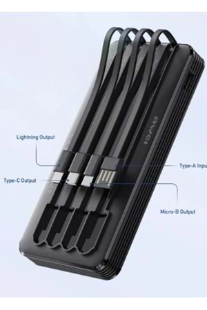 Powerbank P133K 10000Mah Siyah Multiple Output