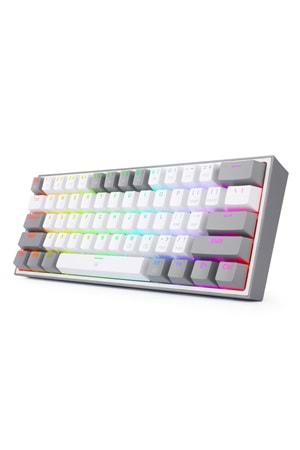 Klavye Redragon K617 Fizz Rgb White Gray Red Switch Tr Layout