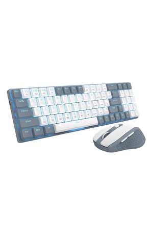 REDRAGON BS-8772GW WIRELESS KEYBOARD AND MOUSE - GRAY/WHITE US LAYOUT