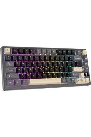 KLAVYE ROYAL KLUDGE M75 PHANTOM KABLOSUZ SILVER SWITCH US LAYOUT