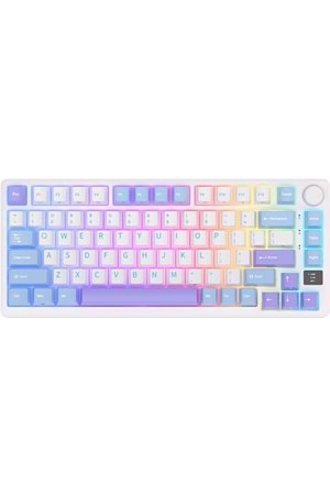 Klavye Royal Kludge M75 Taro Mılk Kablosuz Sılver Swıtch Us Layout