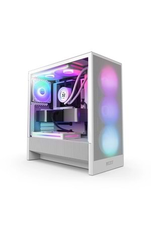 KASA NZXT H5 Flow(2024) White RGB Tempered Glass USB 3.2 Atx Mid Tower