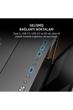 Kasa James Donkey Stark S800 4xARGB Temperli Cam ATX Siyah