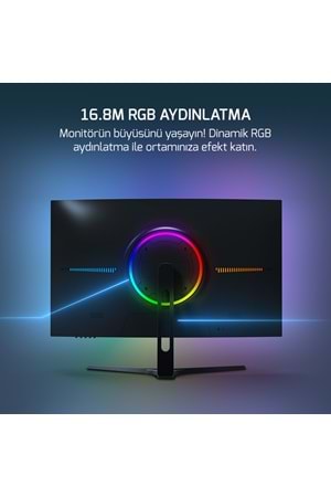 Monitor GamePower 27'' Vivid F20 Curved RGB 144Hz 1ms FHD Hoparlör