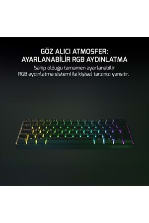 Klavye Gamepower Lyra Rgb 60m Mekanik Red Switch Siyah