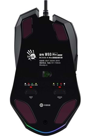 Bloody W60 Max S.Black 10K Cpi Opt.Rgb-Uc3&4 Aktif