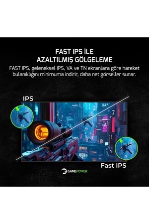 GamePower Lucid S60 27'' 0.5ms 540Hz Flat Fast IPS FHD RGB Pivot Speak