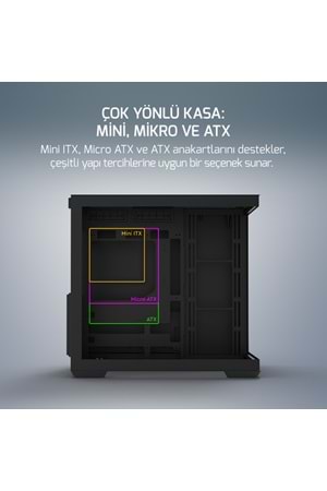 Kasa GamePower Warcry Prism 4xARGB Fan 650W 80+ Bronze Atx Siyah