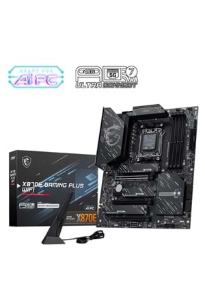 Anakart Msi Gaming Plus X870E Wifi Ddr5 8200+(Oc)Mhz AM5 Atx