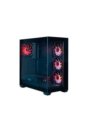 Kasa Aigo DS900 Siyah 4xARGB Fan Mid Tower