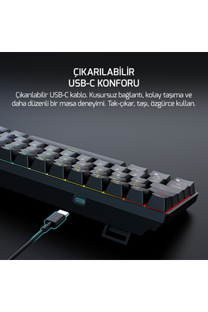 Klavye Gamepower Nexa He60 1K Rgb Kablolu Manyetik Switch Gaming
