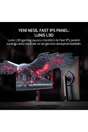 Monitör GamePower Lunis L90 27'' 260Hz 0.5Ms Fast IPS QHD 2K RGB Pivot