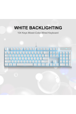 MageGee MK-STORM 104 Tuş Blue Switch Kablolu Türkçe Q Beyaz Gaming