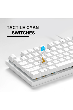 MageGee MK-STORM 104 Tuş Blue Switch Kablolu Türkçe Q Beyaz Gaming