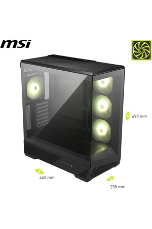 Msi Mag Pano 130R PZ 4xARGB Fan USB 3.2 ATX Siyah Tower Gaming