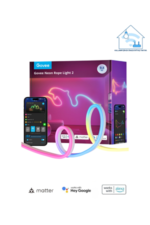 Govee Şekillendirilebilir Neon LED Şerit 2.Nesil (3MT)-Beyaz -H61D3301