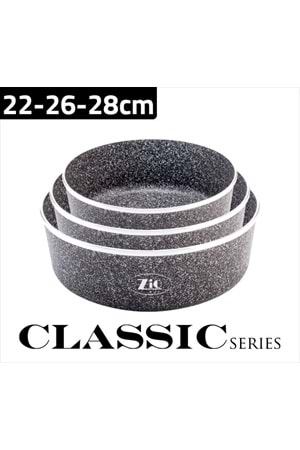 8107 Zio Fırın Tepsi Seti 3lü 22/26/28cm