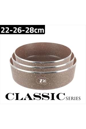 8107 Zio Fırın Tepsi Seti 3lü 22/26/28cm