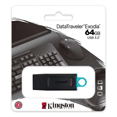 Usb Bellek Kingston 64Gb Usb 3.2 Gen1 Data Traveler Dtx/64Gb
