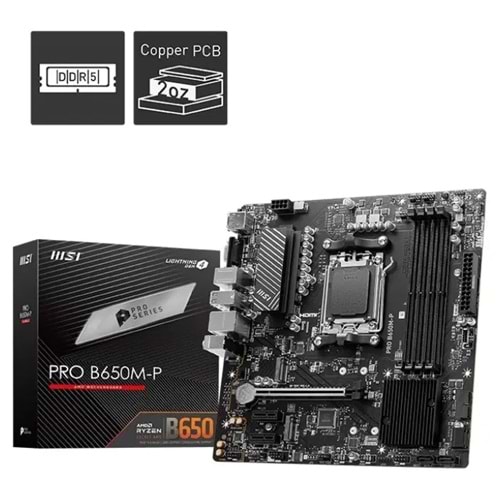 Anakart Msi Pro B650M-P Ddr5 M.2 Am5