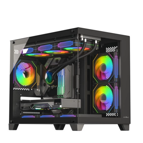 James Donkey Stark S700 3xARGB Temperli Cam 650W 80+ Bronze mATX Siyah
