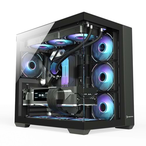 Kasa GamePower Warcry Prism 4xARGB Fan 650W 80+ Bronze Atx Siyah