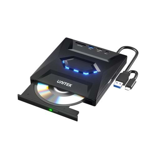 Unitek Harici DVD-RW TYPE-C/A+5in1 Donckin Station USB-A x2, USB-Cx1,