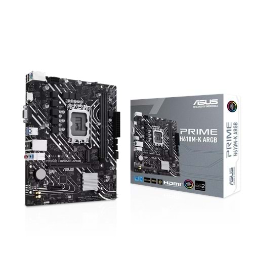 Anakart Asus Prime H610M-K Argb Ddr5 5600Mhz Usb 3.2 Matx 1700p