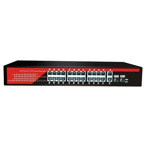 Ezcool Ez-24Psf-Sfp 24Port 24fe+2ge+2Sfp 10/100Poe Gigabit Uplink 320W