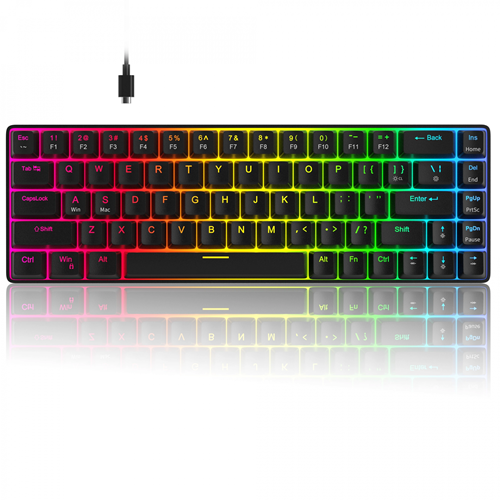 MageGee MK-BOX 68 Tuş RGB Hot-Swap Manyetik Amethyst Switch Kablolu TR Q Siyah