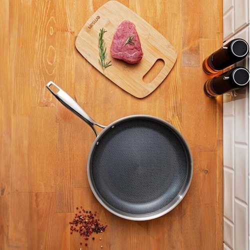 EMSAN PRO TRİ PLY TAVA 24 CM,ÇELİK