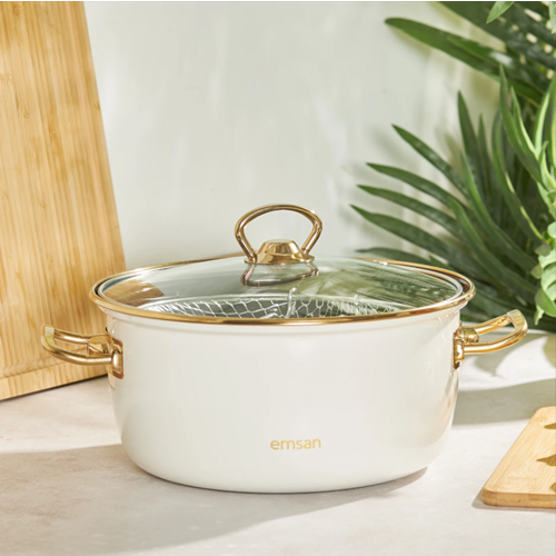 Emsan Nostalji Emaye Krem Kızartma Tenceresi