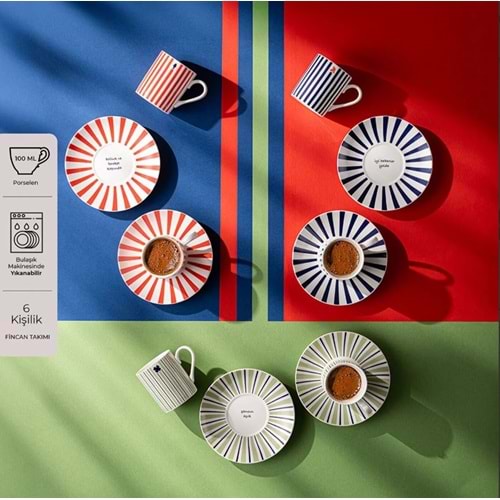 EMSAN DESTINY 6'LI KAHVE FİNCAN TAKIMI