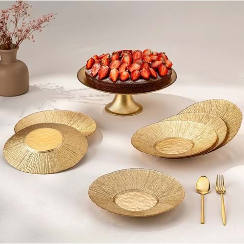 EMSAN GOLDEN 7 PARÇA CAM PASTA/TATLI SETİ