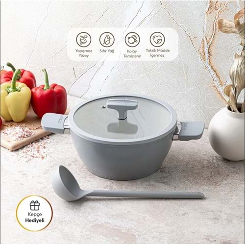 EMSAN SWISS RS 20 CM DERİN TENCERE, GRİ