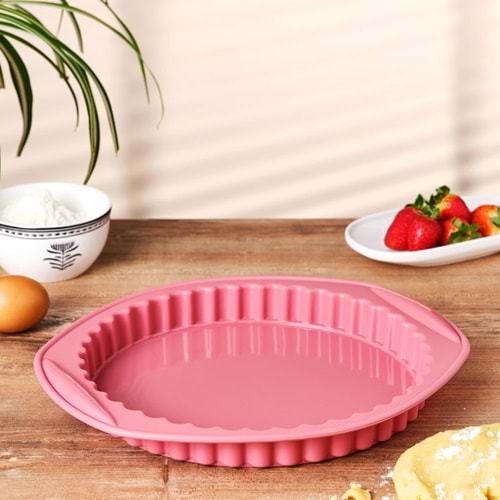 EMSAN SİLİKON TART KALIBI PEMBE