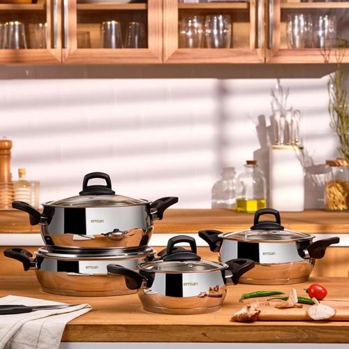 EMSAN MISRA 8 PARÇA TENC SETİ ÇELİK