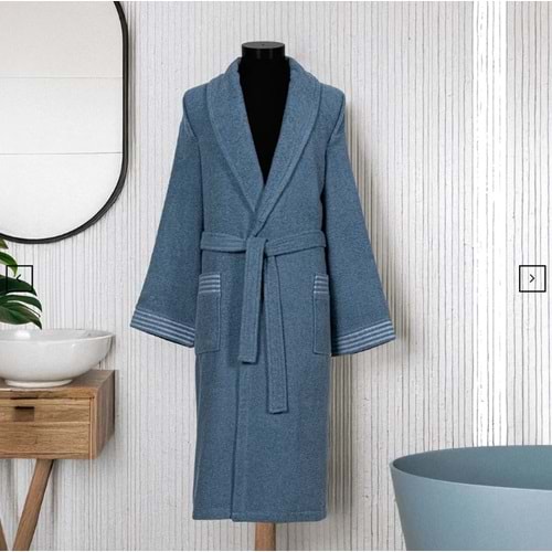 LUXART TEKLİ BORNOZ L/XL MARK SKY