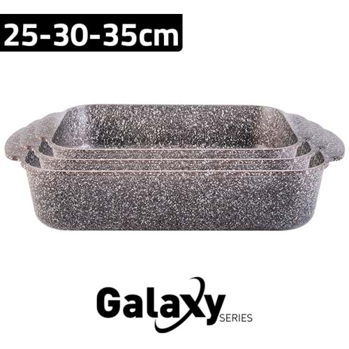 8307 Zio Fırın Tepsi Seti 3lü 25/30/35cm