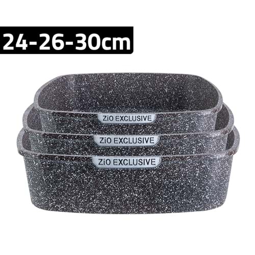 8357 Zio Fırın Tepsi Seti 3lü 24/26/30cm