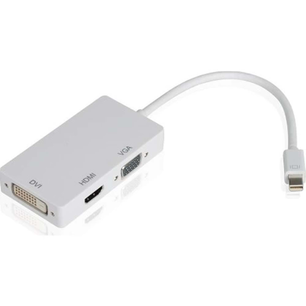 Adaptor Mını Dısplay Port To Hdmı Dvı Vga Adaptor Beyaz