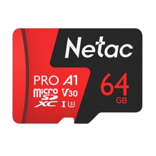 Bellek Netac 64Gb Mıcro Sdxc V30/A1/C10 Nt02P500Pro-064G-R
