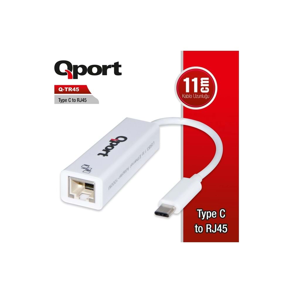 Aksesuar Qport Q-Tr45 Type-C To Rj45 Cevırıcı