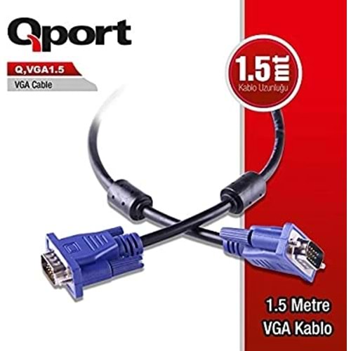 Kablo Qport Q-Vga1.5 1.5Mt Vga