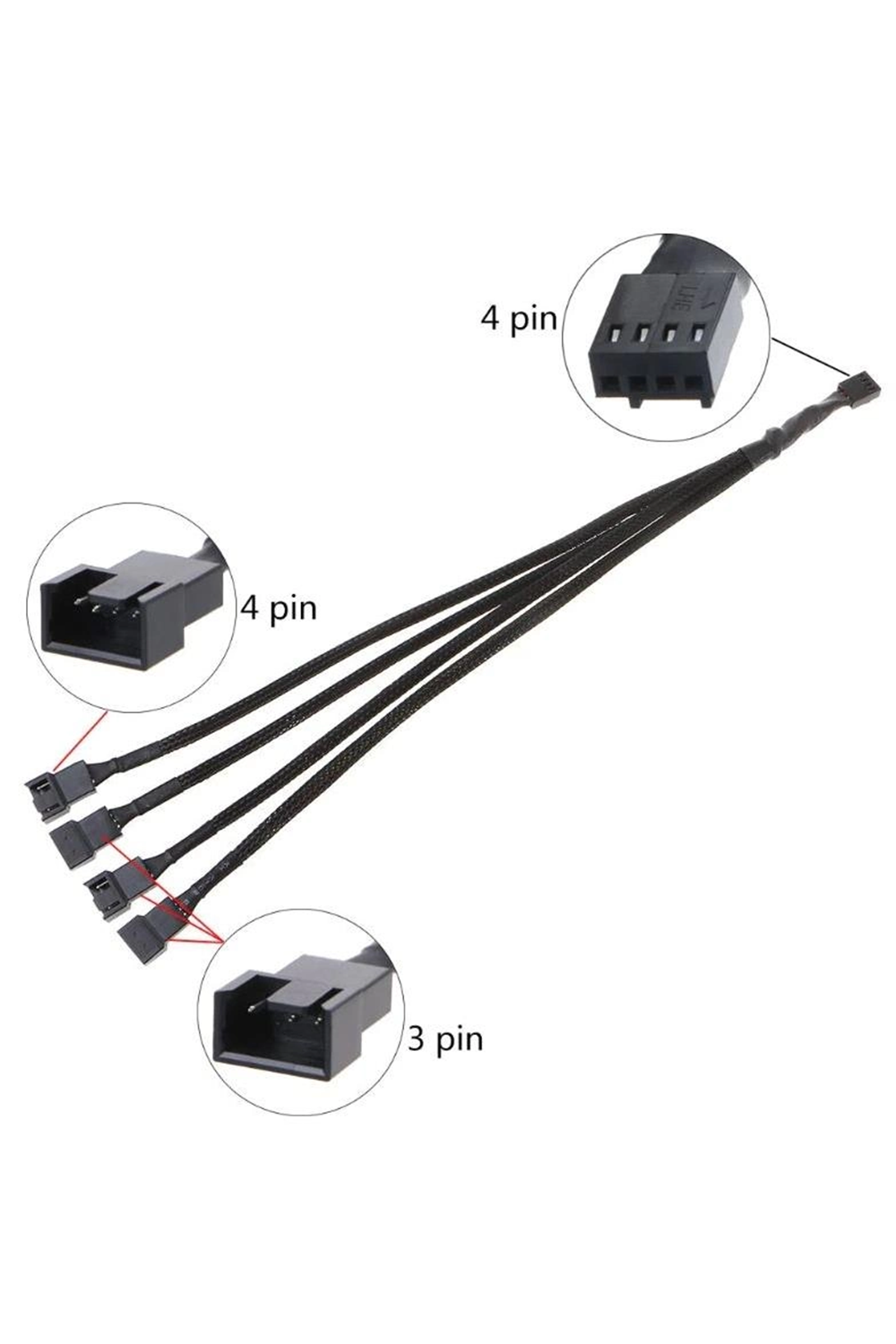 KABLO 4 PIN FAN POWER SPLITTER TO 3 X 3 PIN + 1 X 4PIN POWER PIN