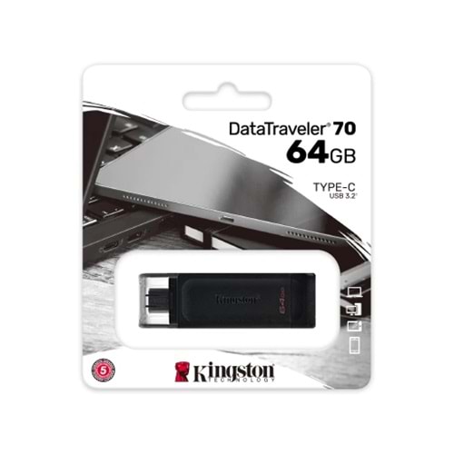 Usb Bellek Kıngston 64Gb Usb-C 3.2 Gen1 Dt70/64Gb