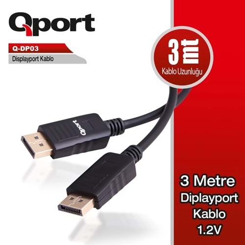 Kablo Qport Q-Dp03 3Mt 1.2V Dısplay Port
